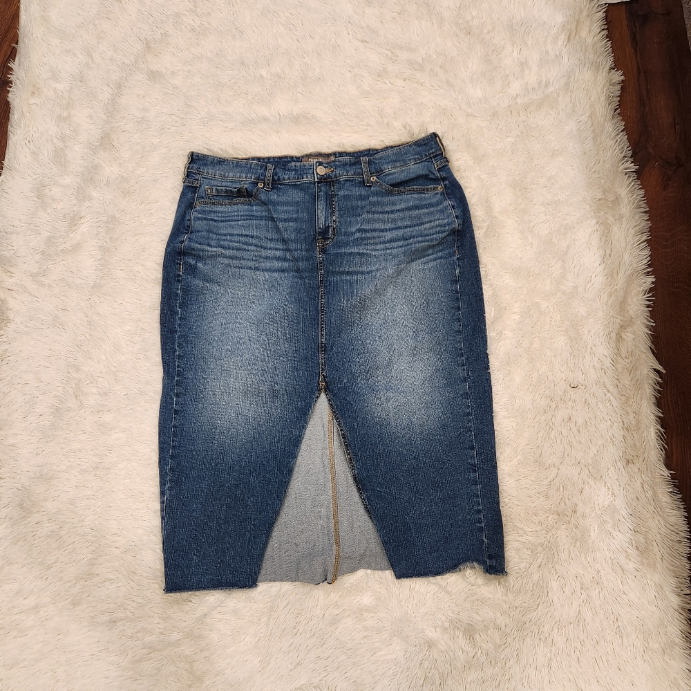 Jean front slit skirt